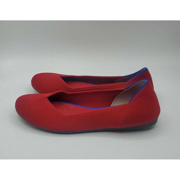 Rothy's The Flat Chili Red Knit Fabric Ballet Flats Shoes Women’s Size 7 - Picture 5 of 10